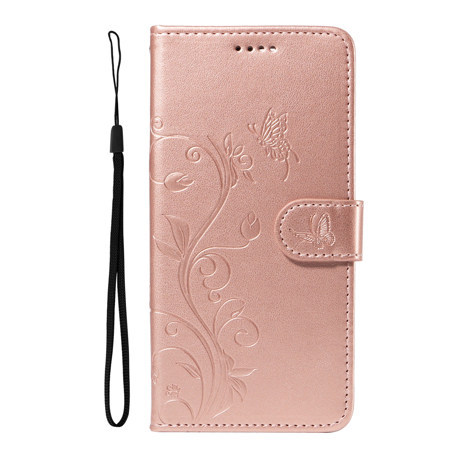 For Xiaomi Redmi A3 / Poco C61 4G Leather Case Butterfly Flower Pattern Wallet Phone Cover