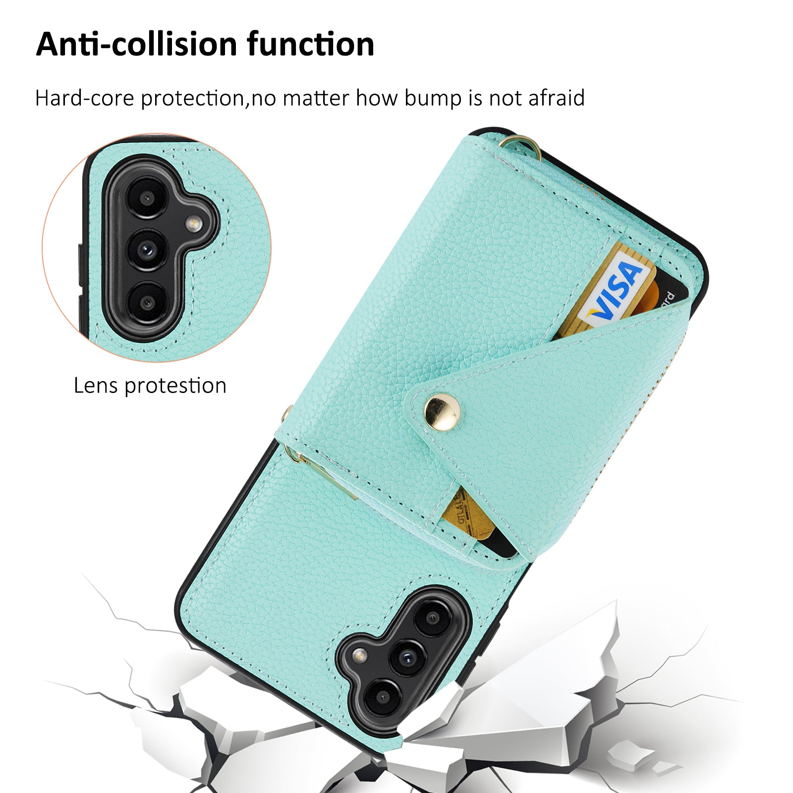 For Samsung Galaxy A24 4G (162.1 x 77.6 x 8.3mm) Case RFID Blocking Leather Kickstand Phone Cover