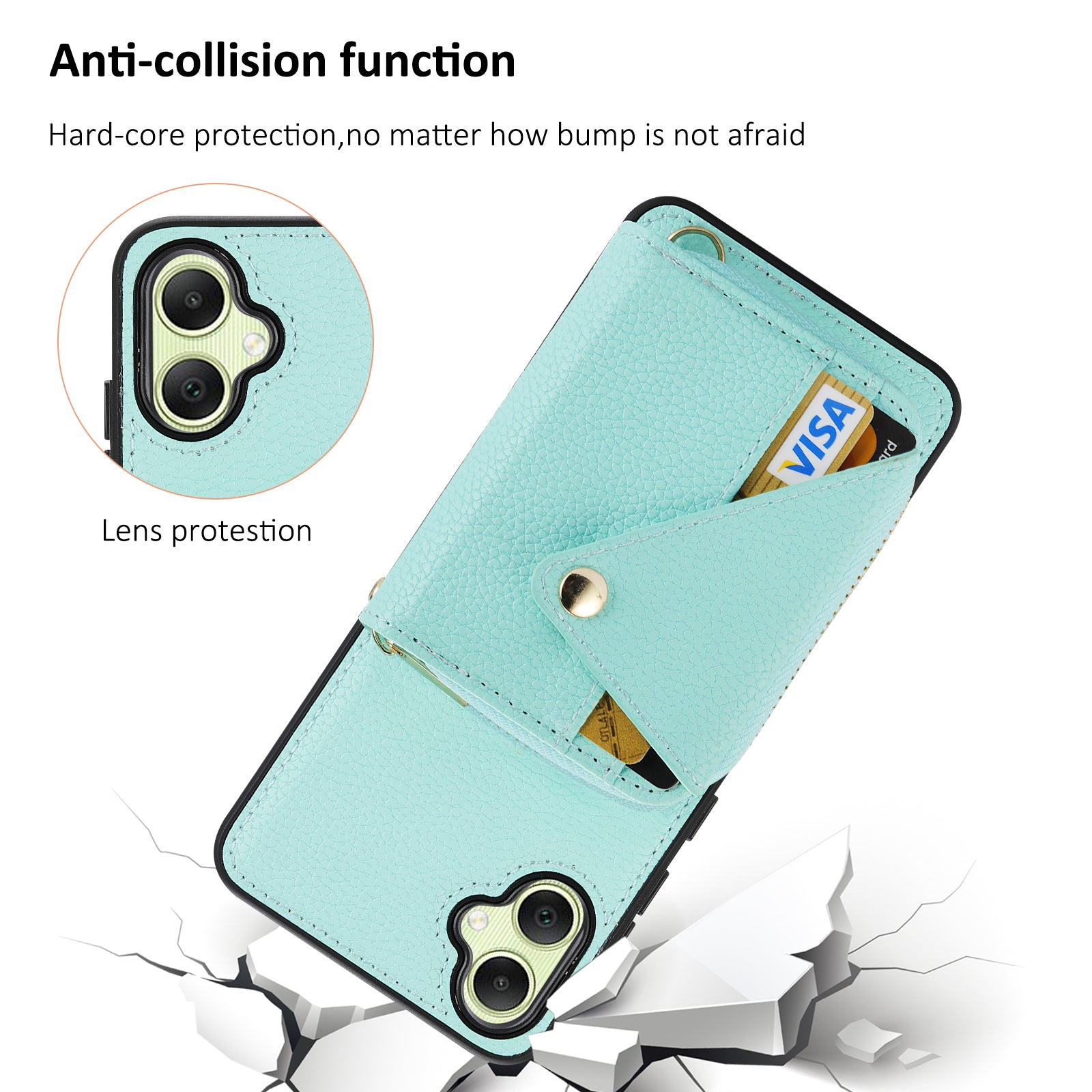 For Samsung Galaxy A05 4G Case RFID Blocking Leather Fully Wrapped Protective Cover