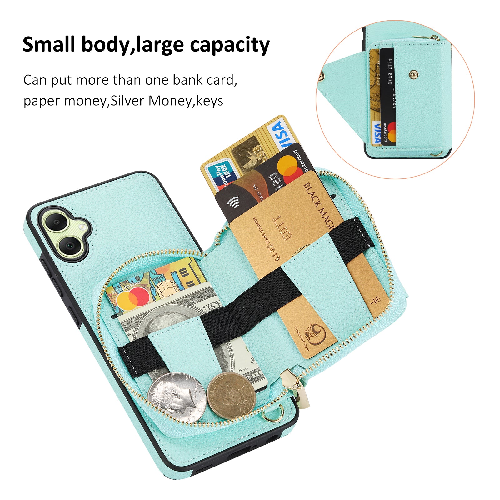 For Samsung Galaxy A05 4G Case RFID Blocking Leather Fully Wrapped Protective Cover