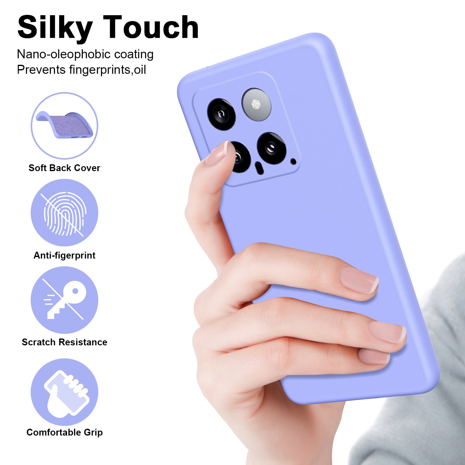For Xiaomi 14 Case 2.2mm TPU + Soft Lining Cushion Anti-Scratch Phone Cover