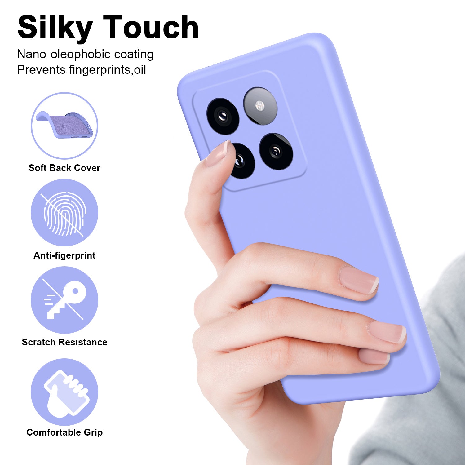 For Xiaomi 14 Pro Case 2.2mm TPU Slim Non-Slip Rubberized Phone Cover