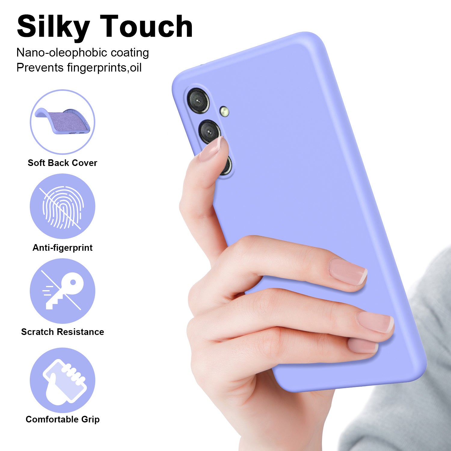For Samsung Galaxy A25 5G (Global) (161.0 x 76.5 x 8.3mm) Case 2.2mm Silky Touch Soft Lining TPU Phone Cover