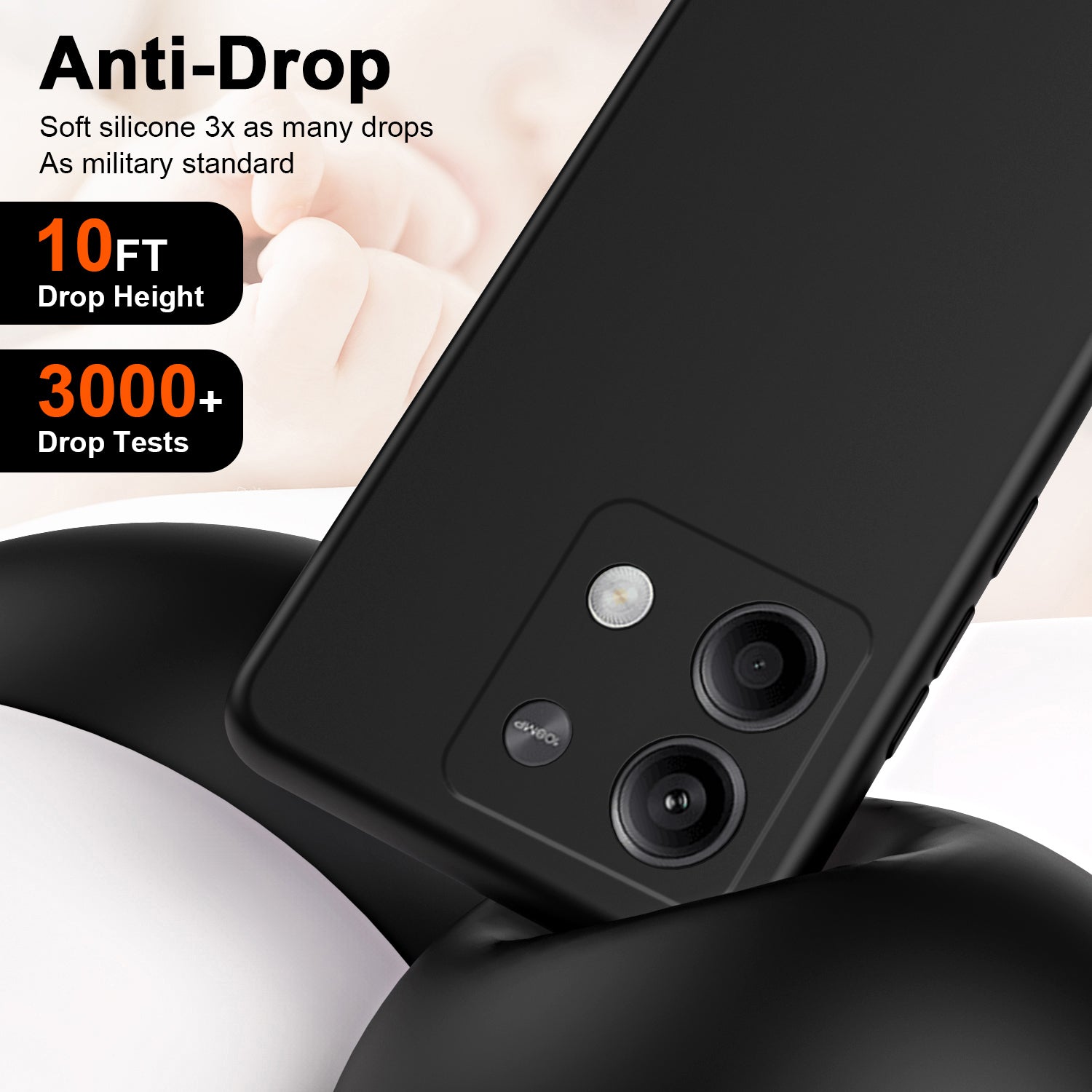For Xiaomi Redmi Note 13 5G TPU Case 2.2mm Silky Touch Slim Phone Case Soft Lining