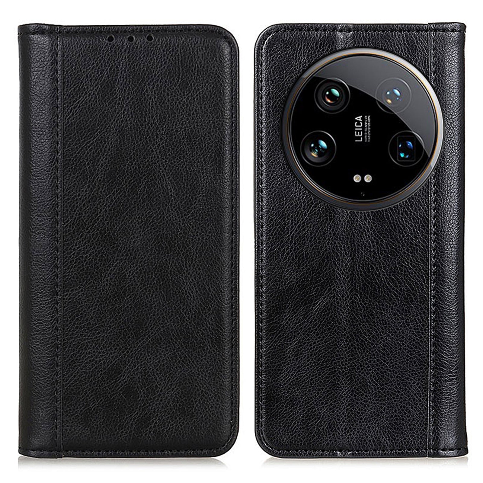 For Xiaomi 14 Ultra Case Litchi Texture Split Leather Wallet Phone Cover Magnetic Closing