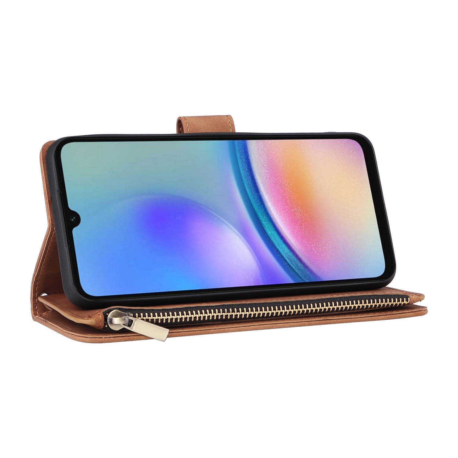 For Samsung Galaxy S23 FE Case Ziiper Leather Phone Cover with Multiple Card Slots Wallet