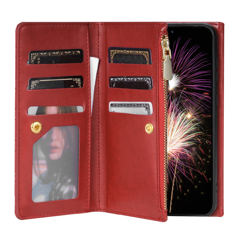 BKS-002 For Xiaomi Redmi 13C 4G / Poco C65 4G PU Leather Wallet Phone Cover Zipper Pocket Stand Case