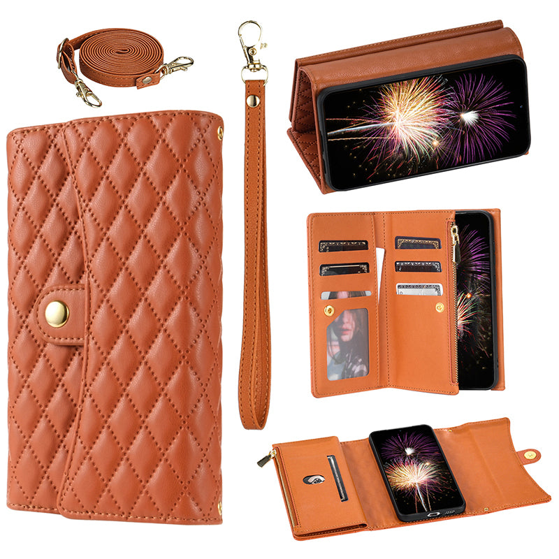 BKS-002 For Xiaomi Redmi 13C 4G / Poco C65 4G PU Leather Wallet Phone Cover Zipper Pocket Stand Case