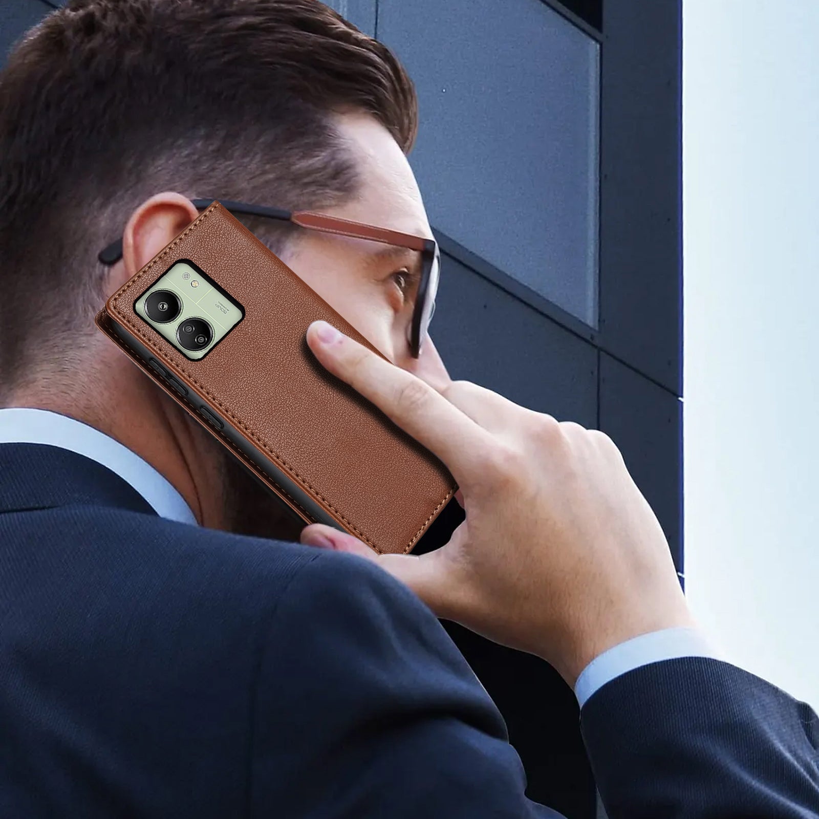 BKS-001 For Xiaomi Redmi 13C 4G / Poco C65 4G Case PU Leather Cover Magnetic Drop-resistant Shell