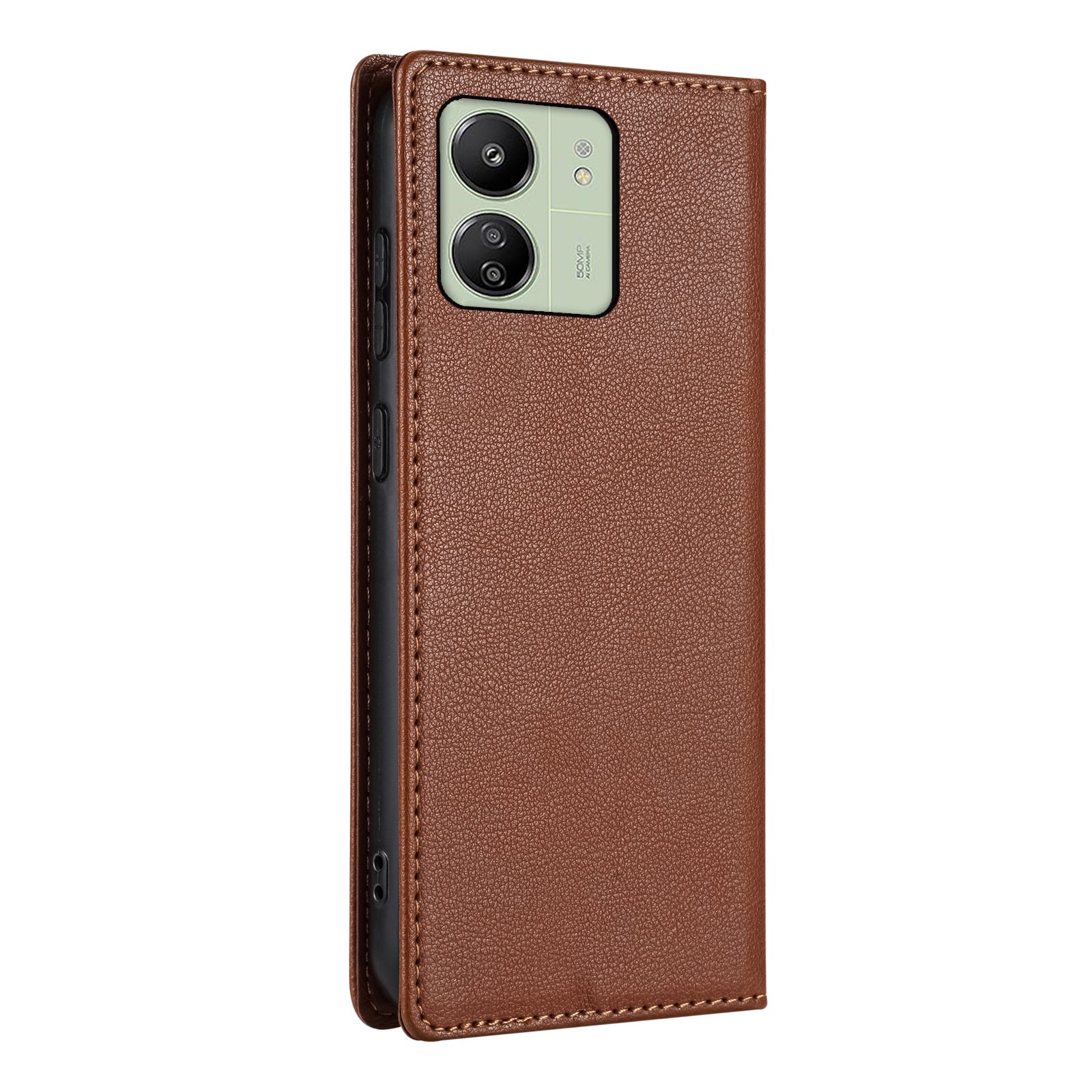 BKS-001 For Xiaomi Redmi 13C 4G / Poco C65 4G Case PU Leather Cover Magnetic Drop-resistant Shell