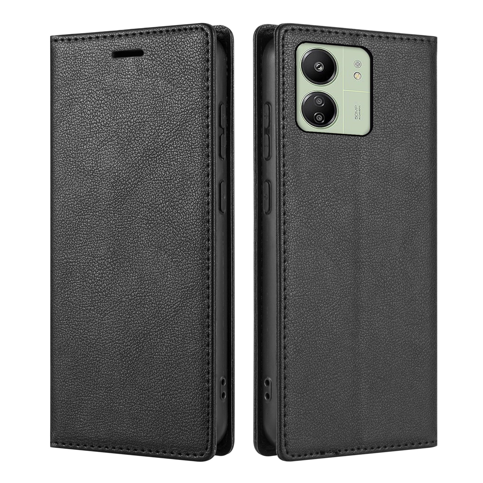 BKS-001 For Xiaomi Redmi 13C 4G / Poco C65 4G Case PU Leather Cover Magnetic Drop-resistant Shell