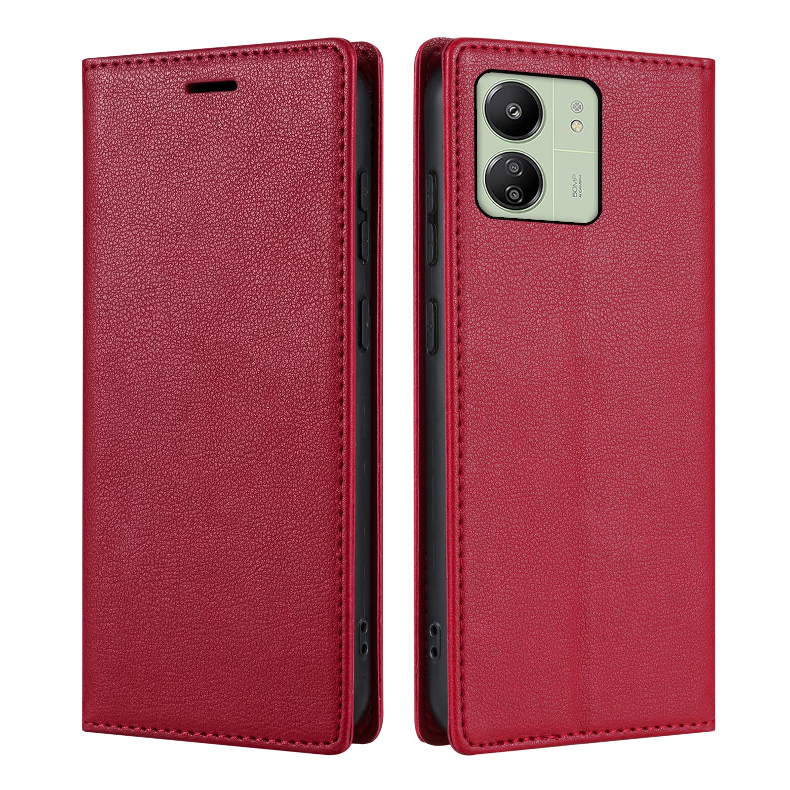 BKS-001 For Xiaomi Redmi 13C 4G / Poco C65 4G Case PU Leather Cover Magnetic Drop-resistant Shell