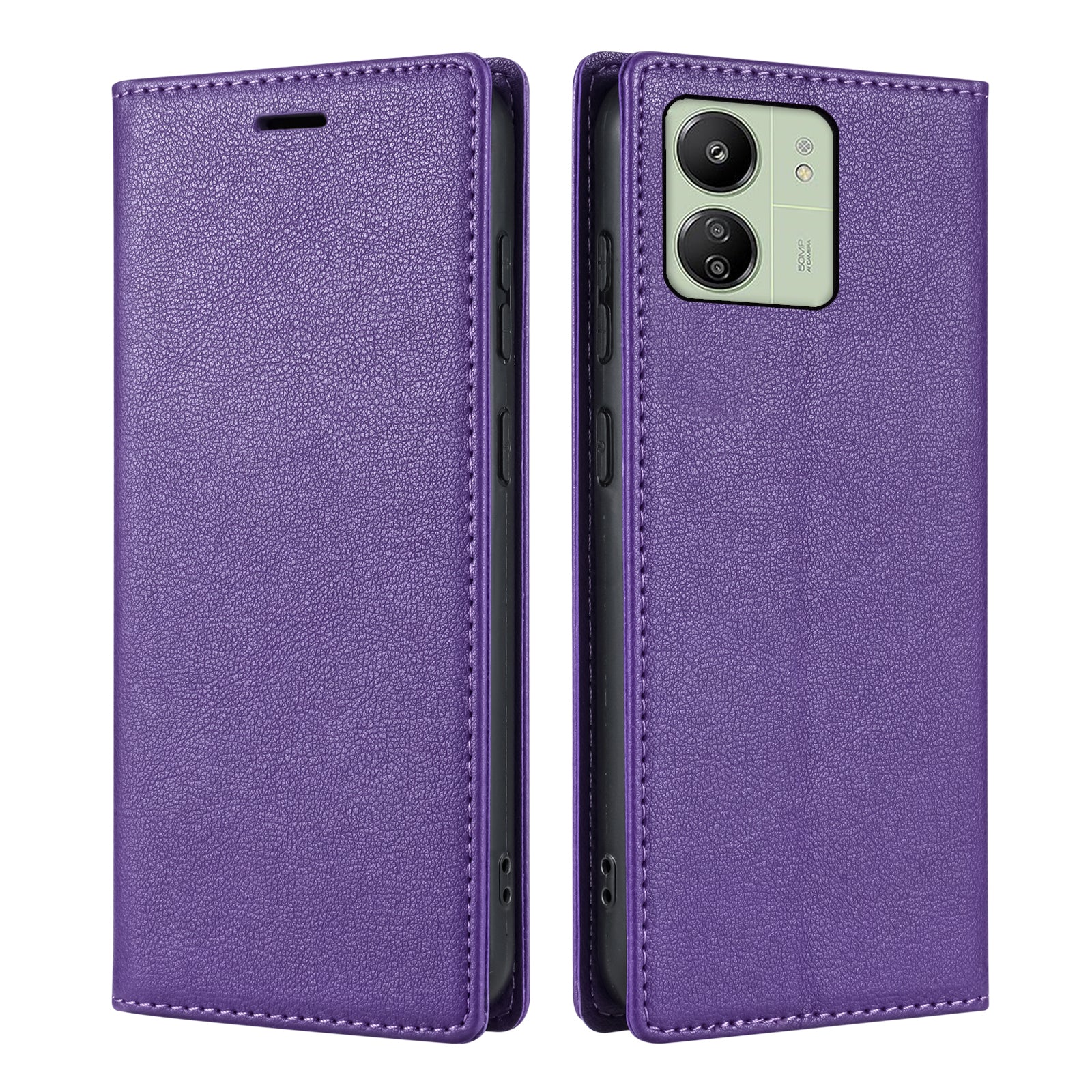 BKS-001 For Xiaomi Redmi 13C 4G / Poco C65 4G Case PU Leather Cover Magnetic Drop-resistant Shell