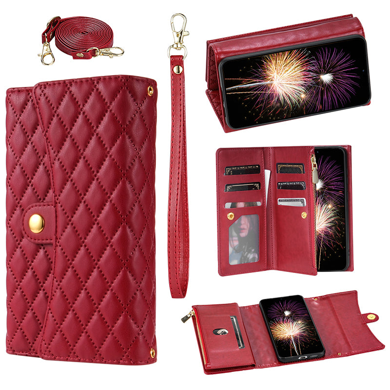 BKS-002 For Xiaomi Redmi Note 13 5G Anti-Scratch Wallet Case PU Leather Phone Cover Zipper Pocket Stand