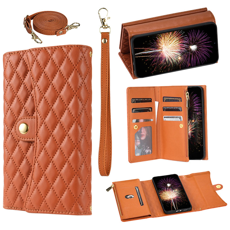 BKS-002 For Xiaomi Redmi Note 13 5G Anti-Scratch Wallet Case PU Leather Phone Cover Zipper Pocket Stand