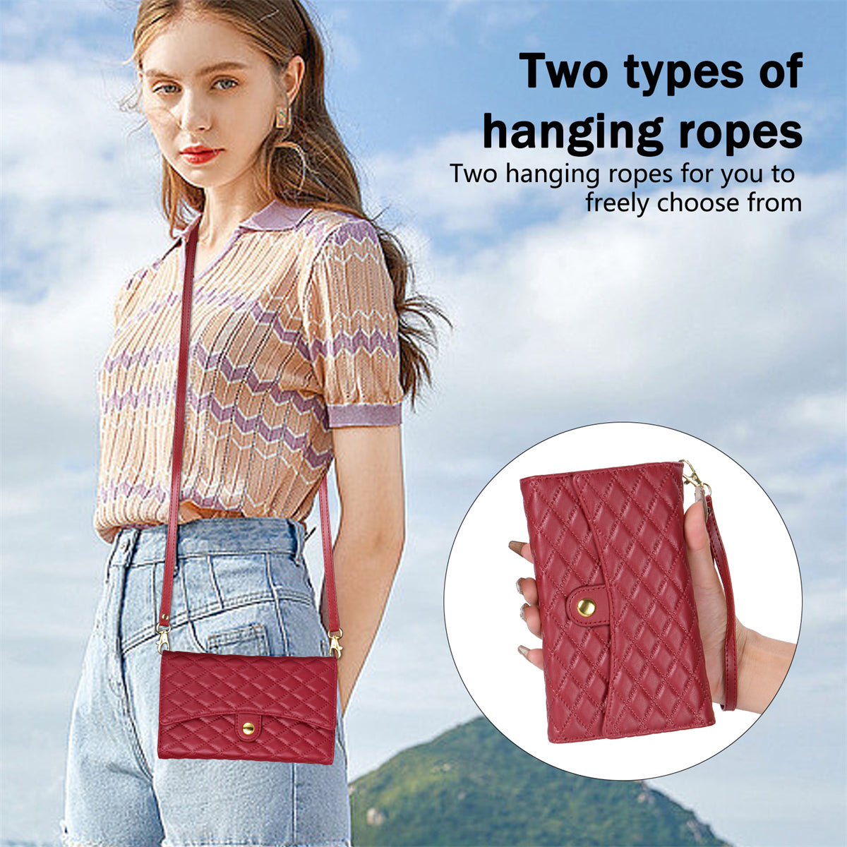 BKS-002 For Xiaomi Redmi Note 13 Pro 5G / Poco X6 5G Shoulder Bag Phone Stand Case PU Leather Wallet Purse