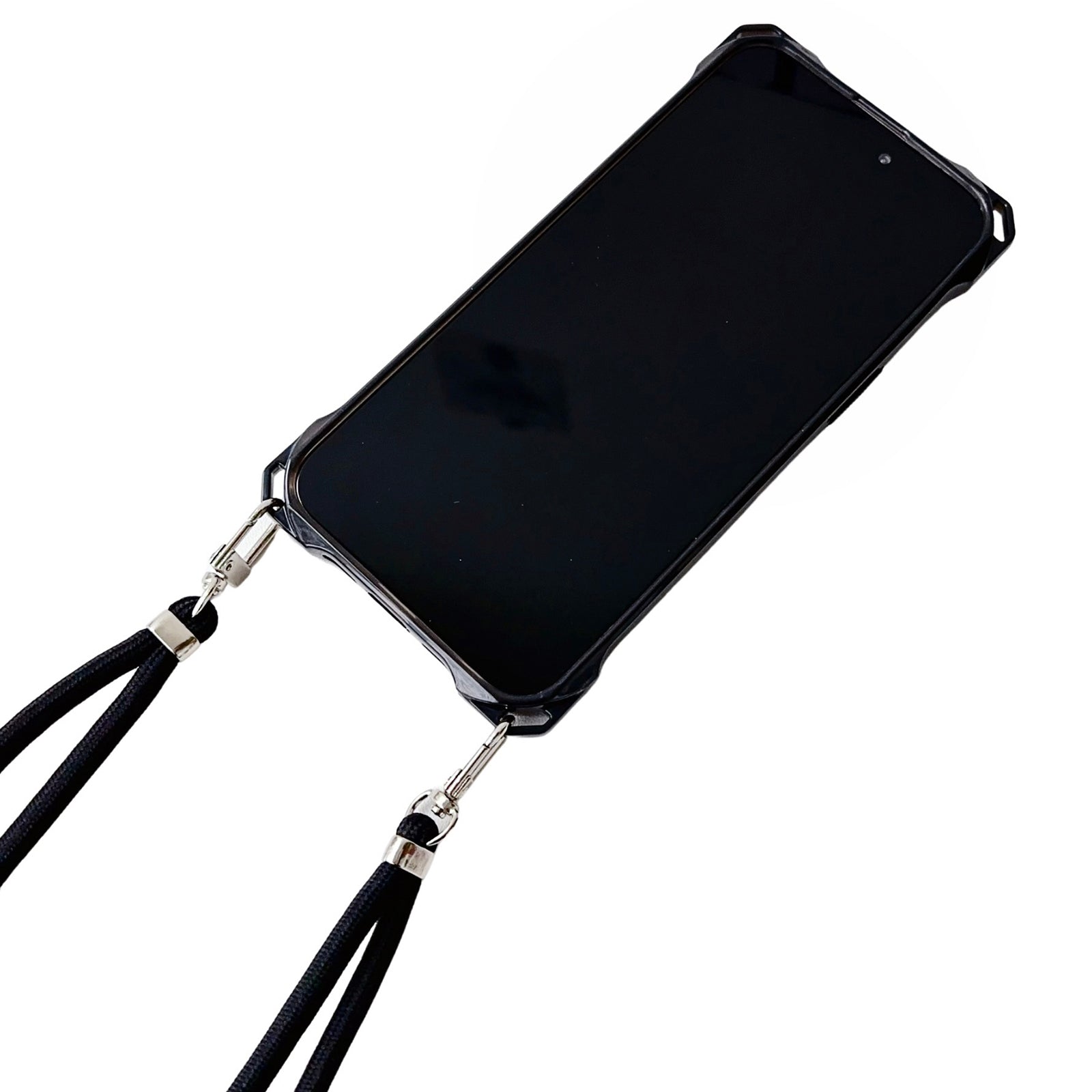 For iPhone 14 Pro Cell Phone Cases Reinforced Corner Clear TPU Shell with Thick Lanyard