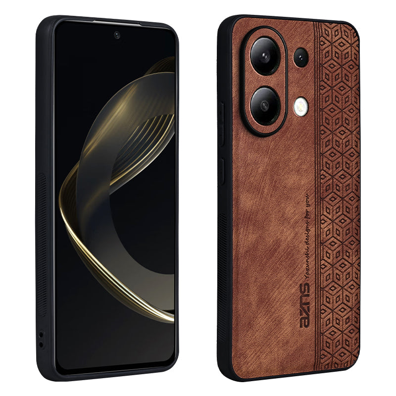 AZNS For Xiaomi Redmi Note 13 4G Case Anti-Scratch PU Leather Coated TPU Phone Cover