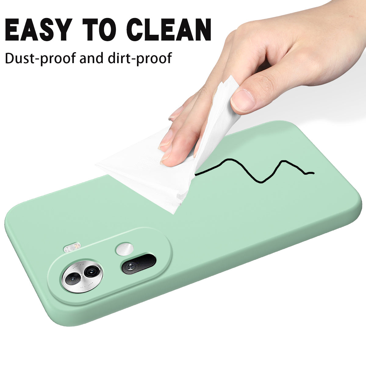For Oppo Reno11 5G (Global) Liquid Silicone Case Fiber Lining Phone Cover with Strap