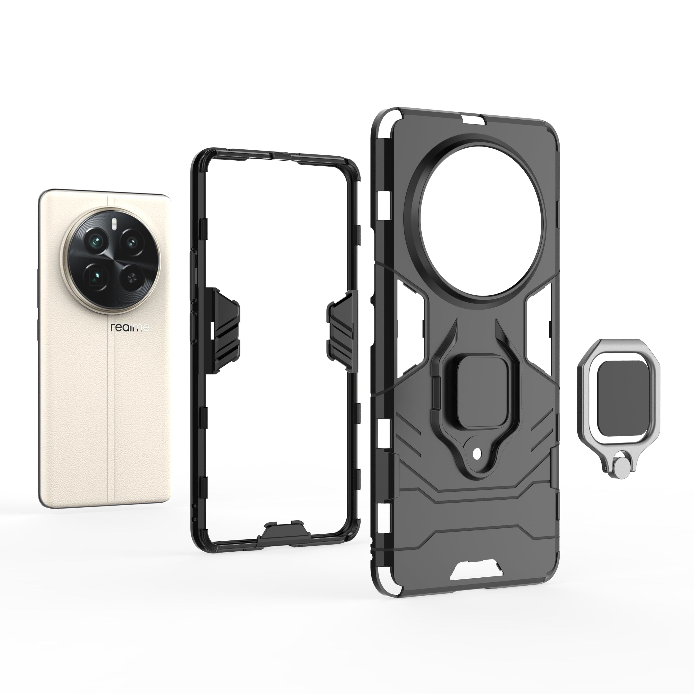 For Realme 12 Pro+ 5G / Realme 12 Pro 5G Shockproof Phone Case Ring Holder Kickstand Phone Cover