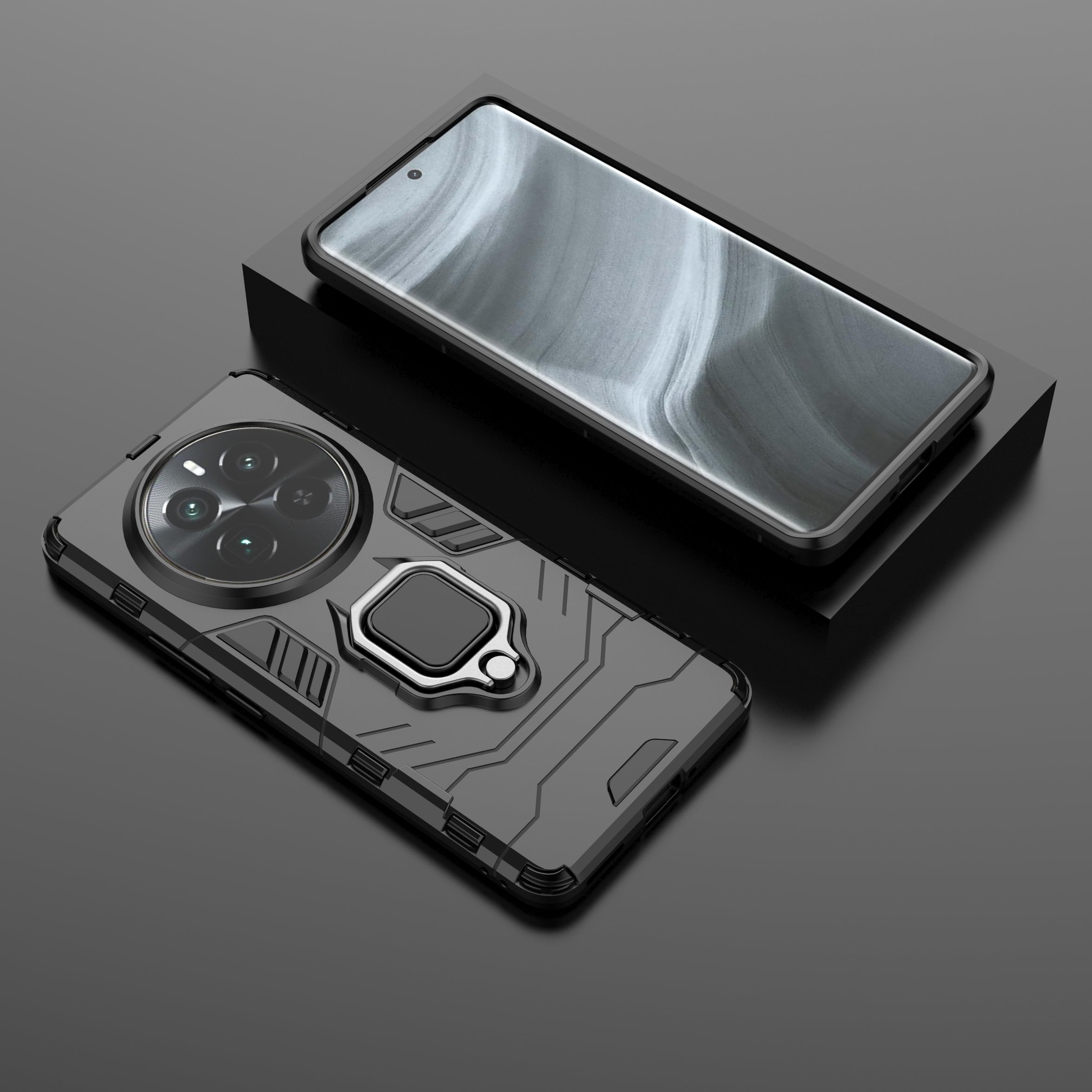 For Realme 12 Pro+ 5G / Realme 12 Pro 5G Shockproof Phone Case Ring Holder Kickstand Phone Cover