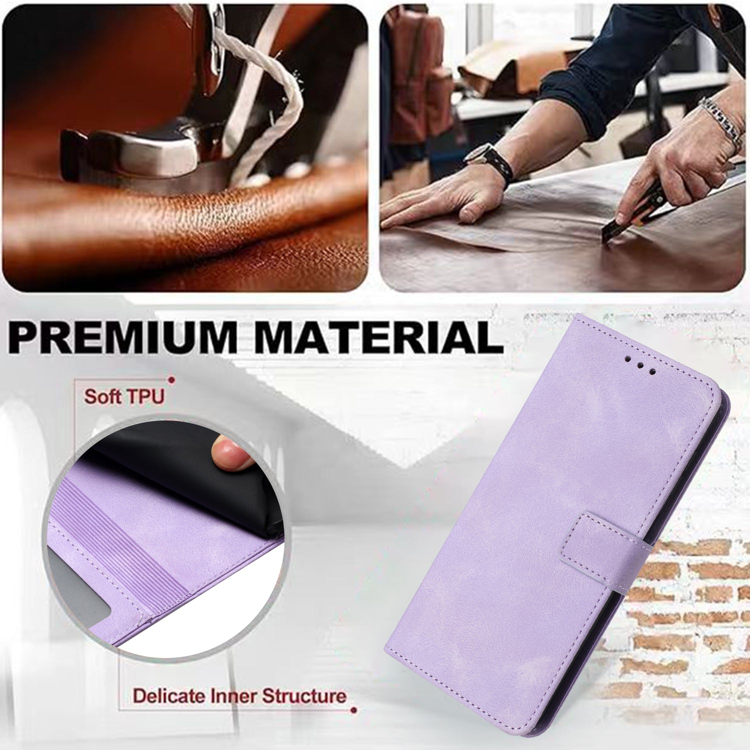 For Samsung Galaxy S24+ Mobile Phone Cover Skin-touch PU Leather Anti-Scratch Stand Phone Case
