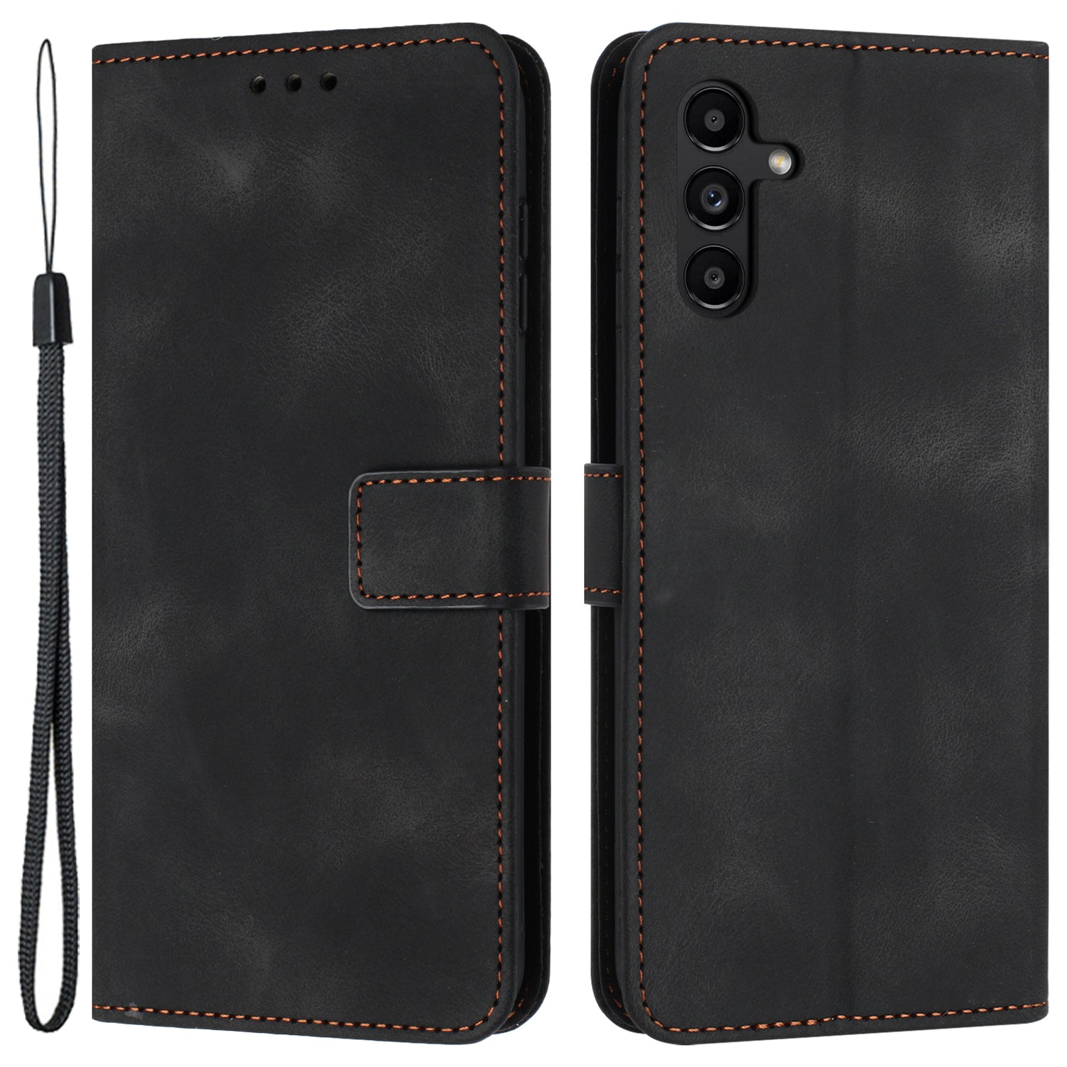 For Samsung Galaxy S24+ Mobile Phone Cover Skin-touch PU Leather Anti-Scratch Stand Phone Case