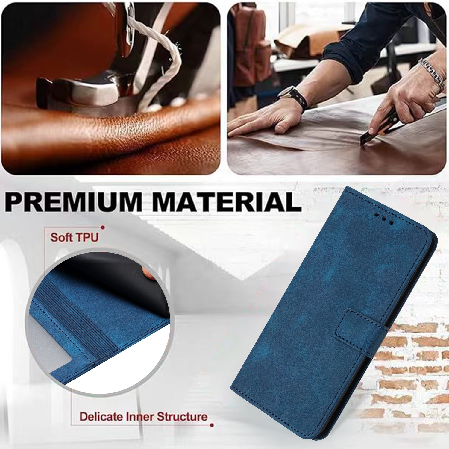 Phone Stand Cover for Samsung Galaxy A55 5G Case Skin-touch PU Leather+TPU Phone Shell