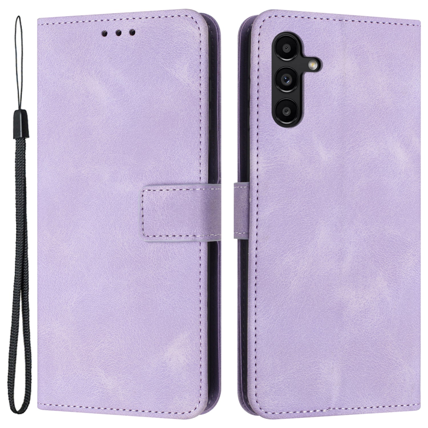 For Samsung Galaxy A05s 4G Stand Phone Case Skin-touch PU Leather Anti-Scratch Mobile Phone Cover