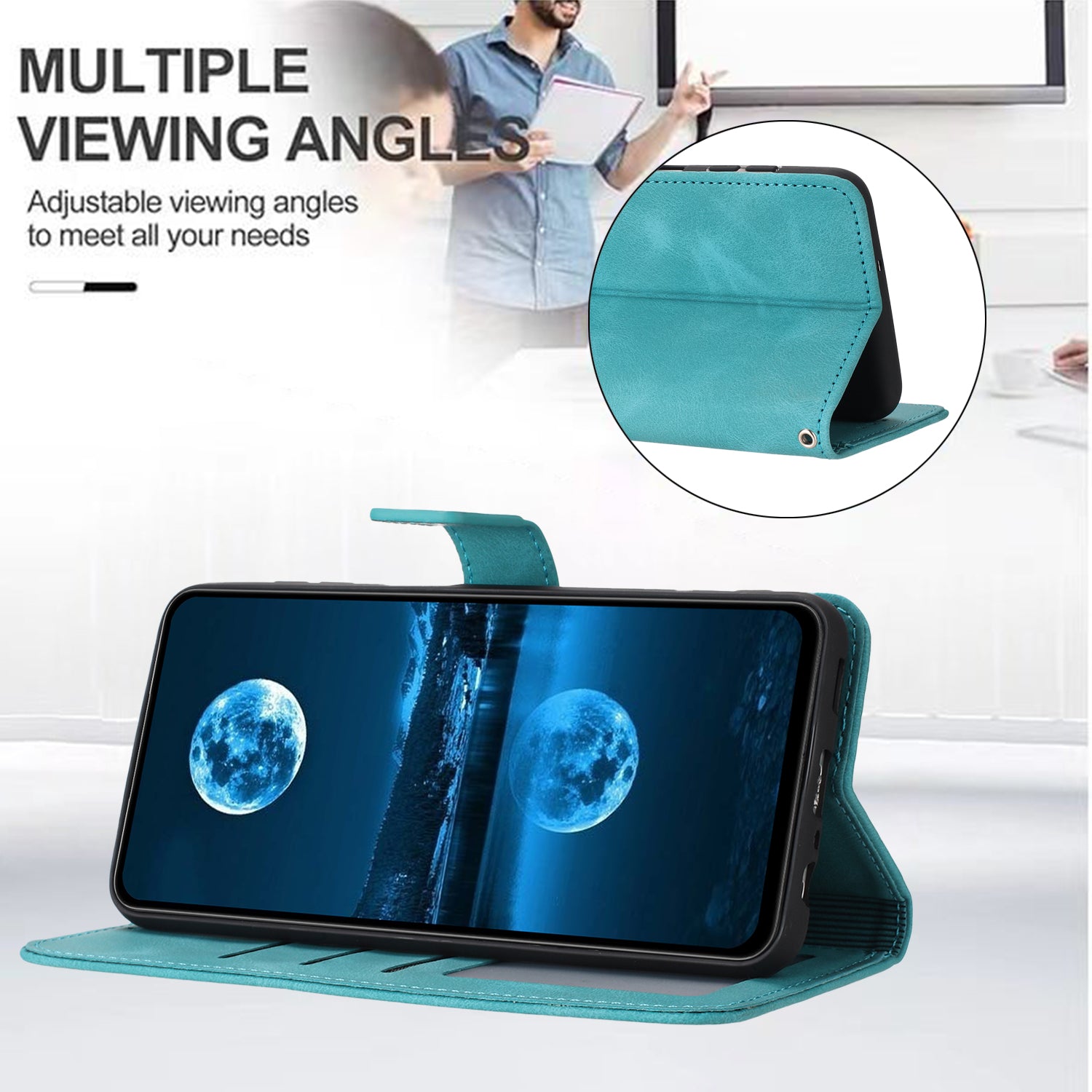 For Samsung Galaxy A35 5G Case Skin-touch PU Leather Solid Color Phone Stand Cover