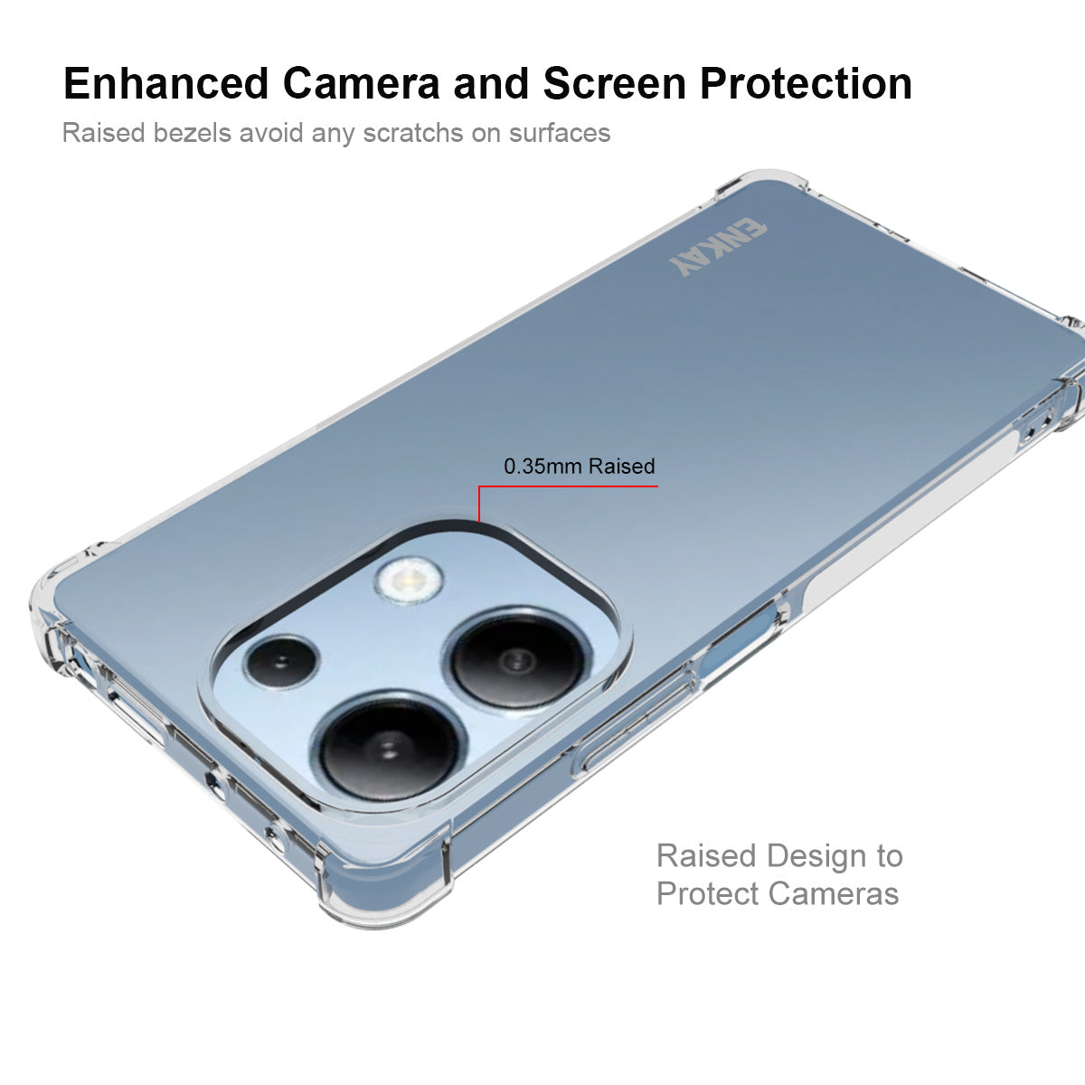 ENKAY HAT PRINCE For Xiaomi Redmi Note 13 Pro 4G / Poco M6 Pro 4G Case Four Corners Reinforced Clear TPU Phone Cover