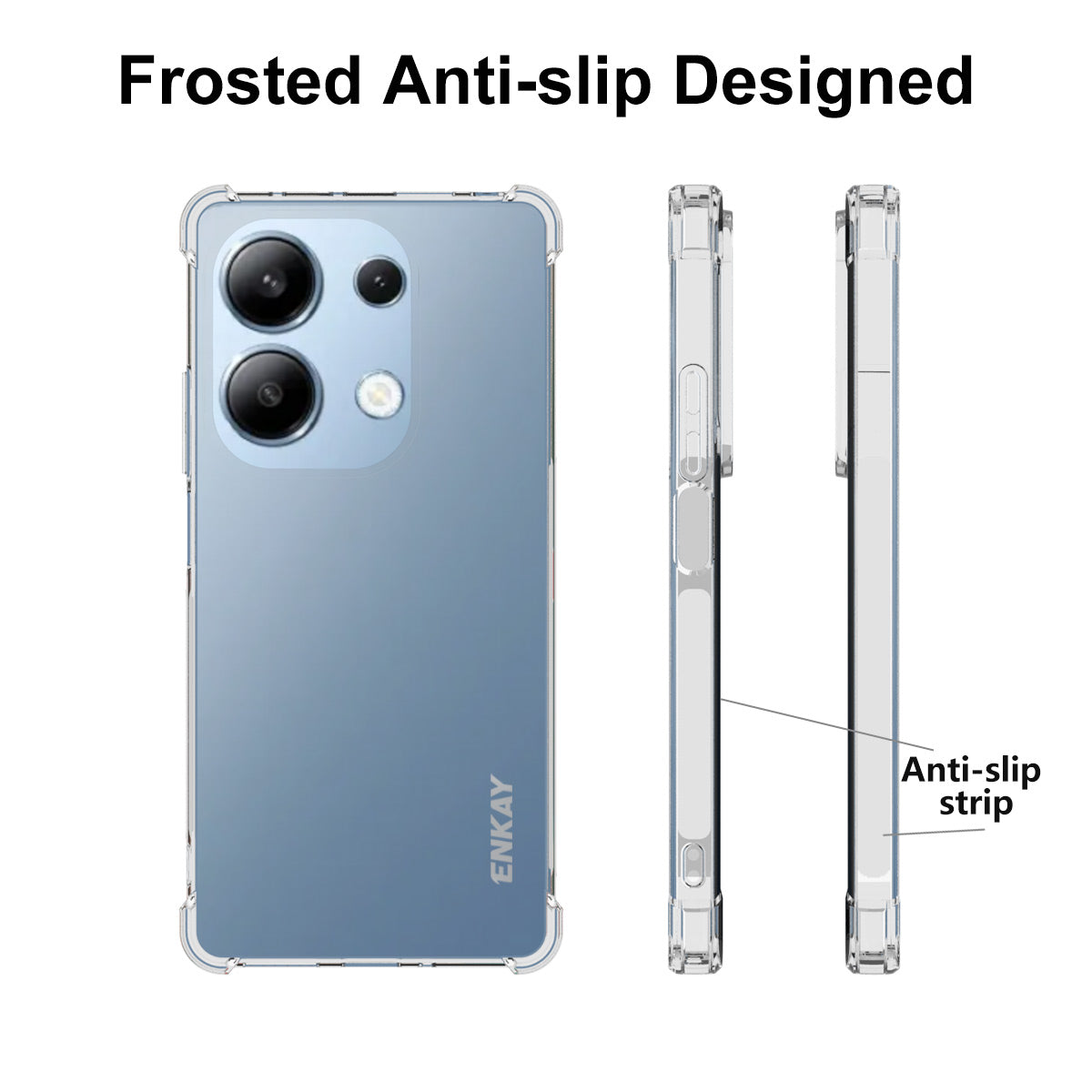ENKAY HAT PRINCE For Xiaomi Redmi Note 13 Pro 4G / Poco M6 Pro 4G Case Four Corners Reinforced Clear TPU Phone Cover