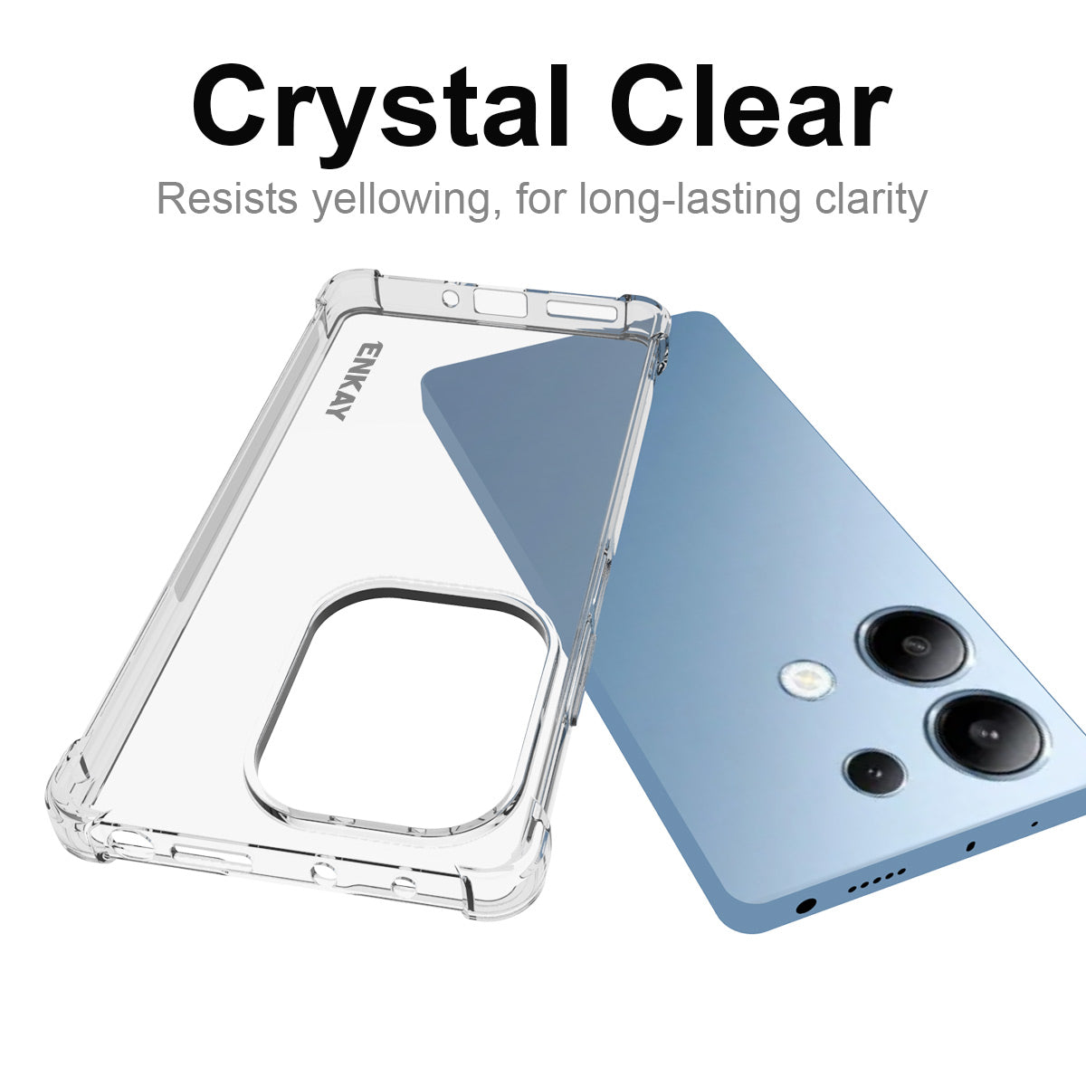 ENKAY HAT PRINCE For Xiaomi Redmi Note 13 Pro 4G / Poco M6 Pro 4G Case Four Corners Reinforced Clear TPU Phone Cover