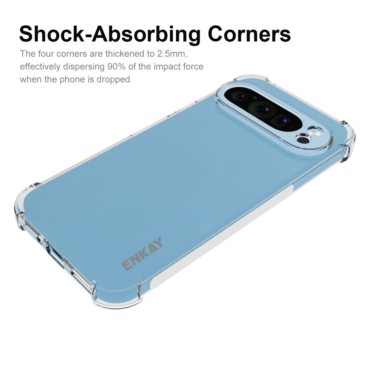 ENKAY HAT PRINCE For Google Pixel 9 Pro Case Anti-drop Thickened Corners HD Clear Phone Back Shell