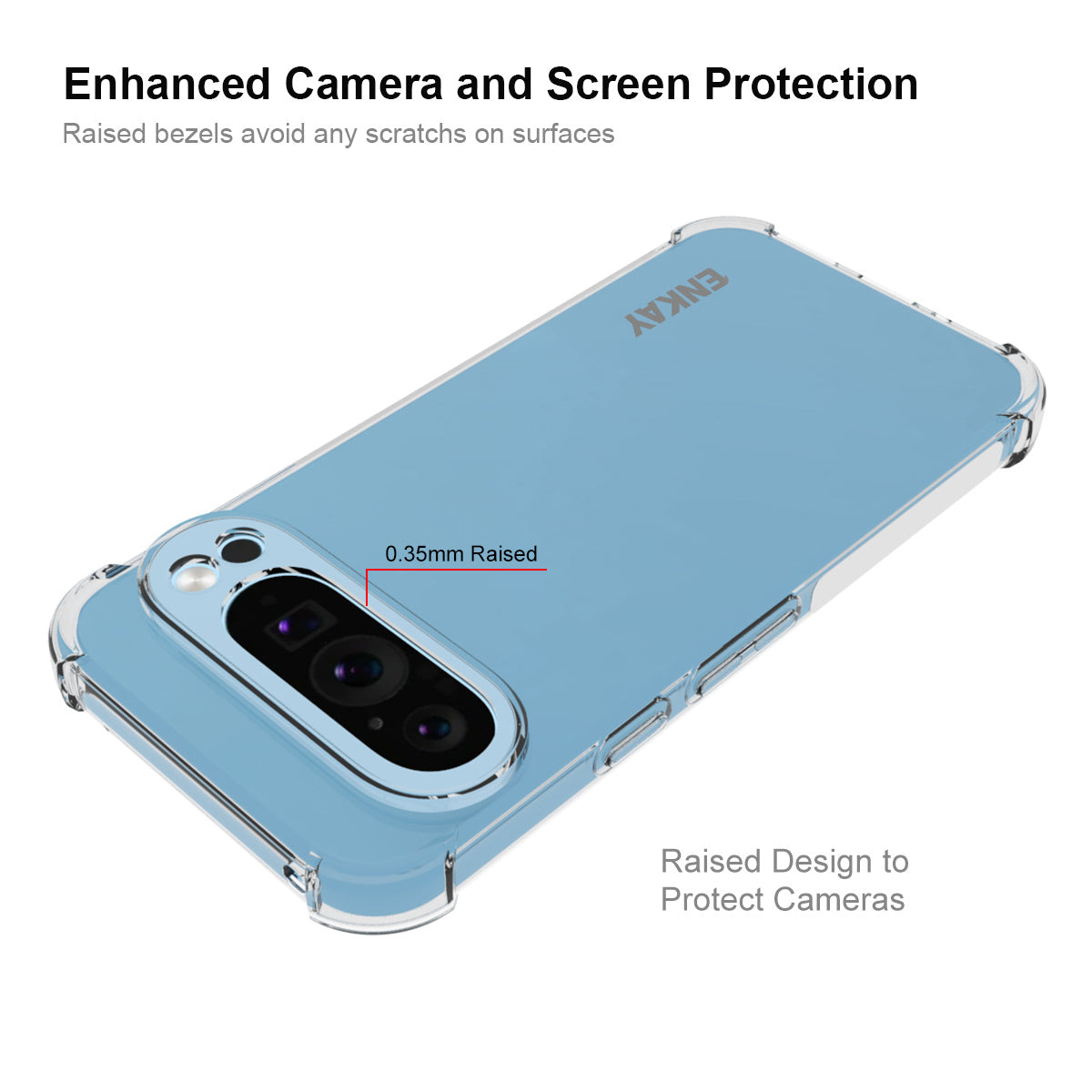 ENKAY HAT PRINCE For Google Pixel 9 Pro Case Anti-drop Thickened Corners HD Clear Phone Back Shell