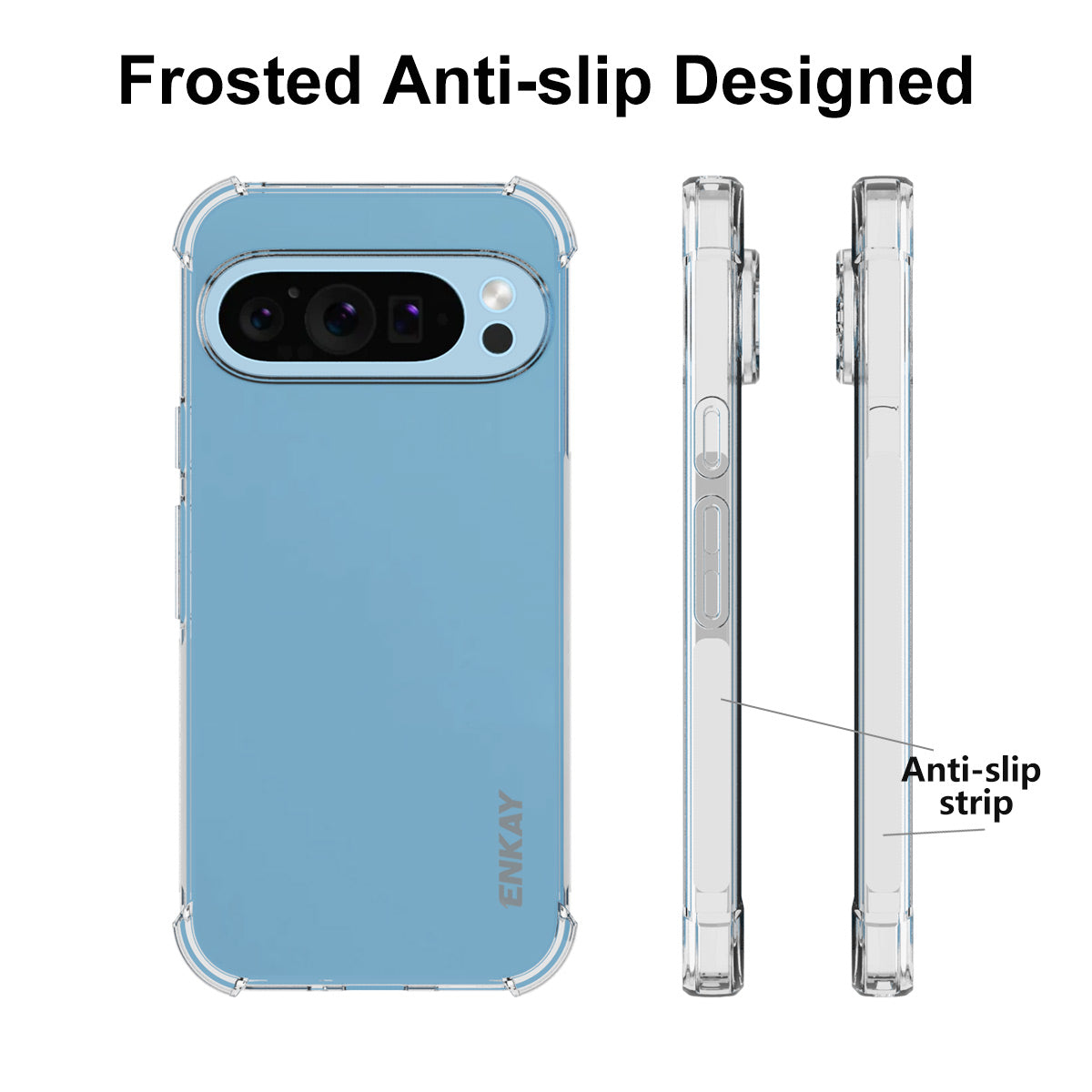 ENKAY HAT PRINCE For Google Pixel 9 Pro Case Anti-drop Thickened Corners HD Clear Phone Back Shell
