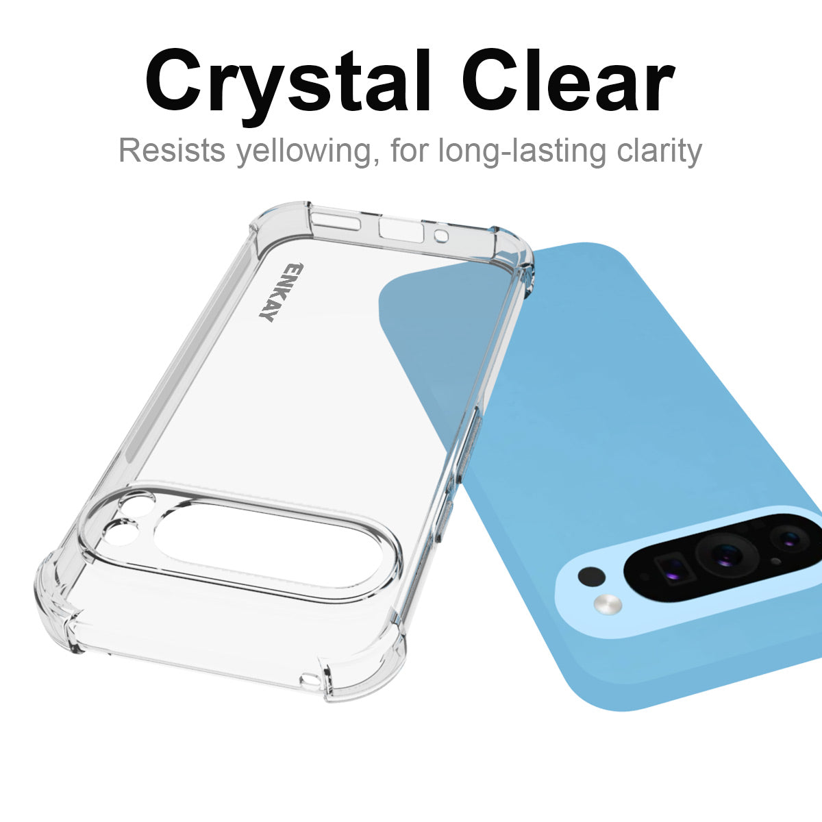 ENKAY HAT PRINCE For Google Pixel 9 Pro Case Anti-drop Thickened Corners HD Clear Phone Back Shell