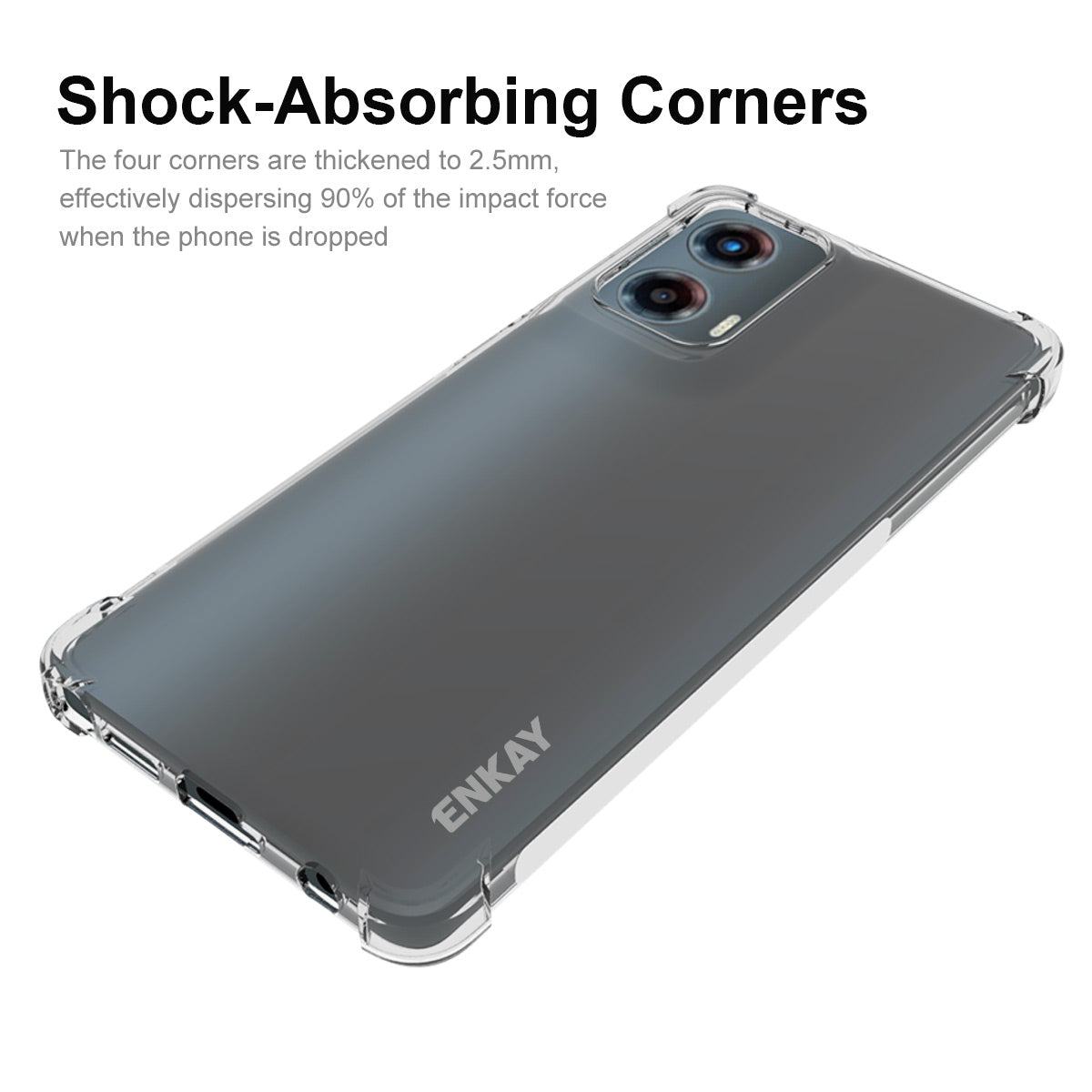ENKAY HAT PRINCE For Motorola Moto G Stylus 5G (2024) Clear Case Thickened Corners Anti-slip TPU Phone Cover