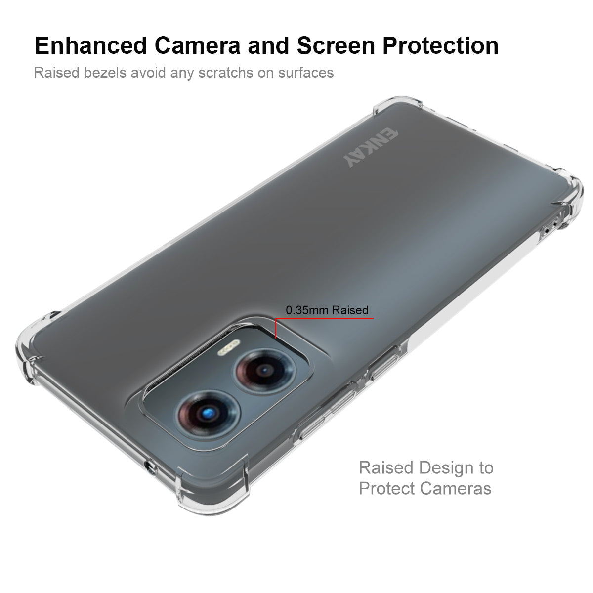 ENKAY HAT PRINCE For Motorola Moto G Stylus 5G (2024) Clear Case Thickened Corners Anti-slip TPU Phone Cover