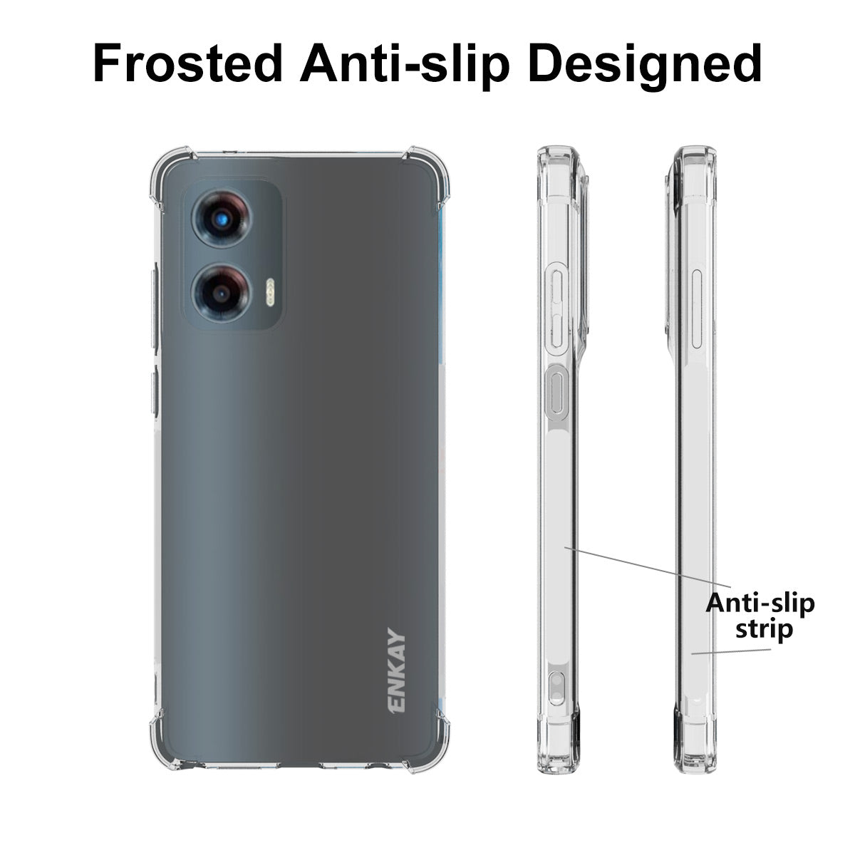ENKAY HAT PRINCE For Motorola Moto G Stylus 5G (2024) Clear Case Thickened Corners Anti-slip TPU Phone Cover