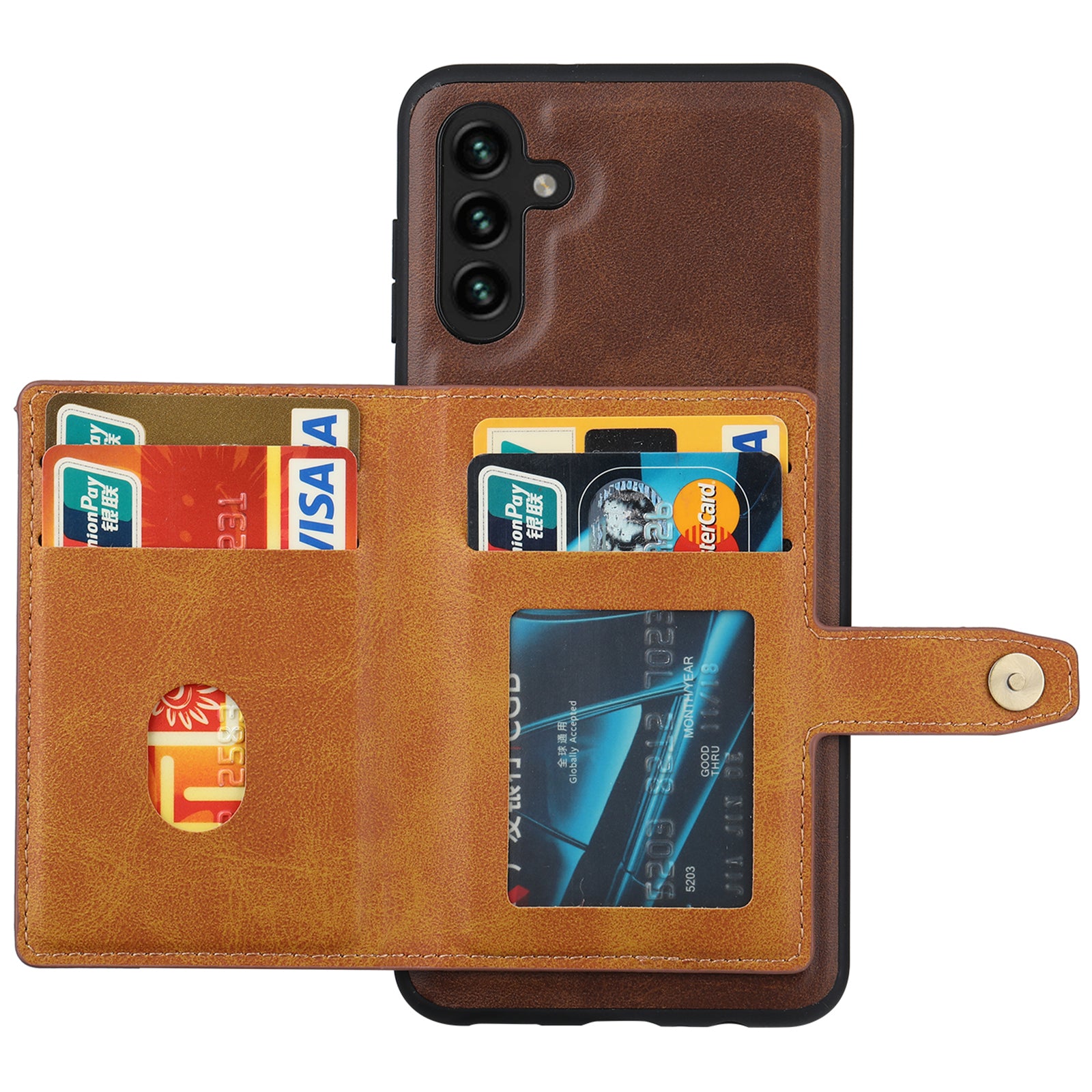 For Samsung Galaxy A25 5G (Global) (161.0 x 76.5 x 8.3mm) Case Card Holder Leather+TPU Phone Cover