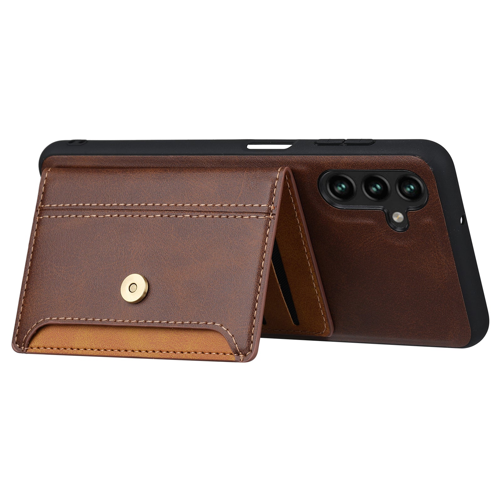 For Samsung Galaxy A35 5G Case PU Leather+TPU Kickstand Cover with Card Slots