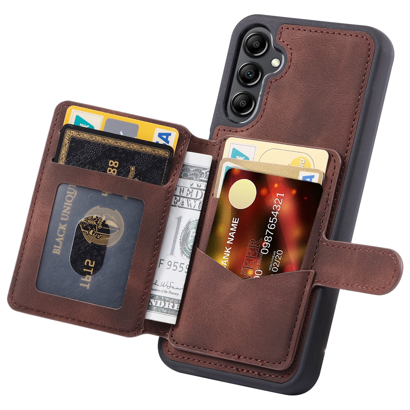 For Samsung Galaxy A15 4G / 5G Phone Case Wallet Card Slot TPU+PU Leather Back Cover