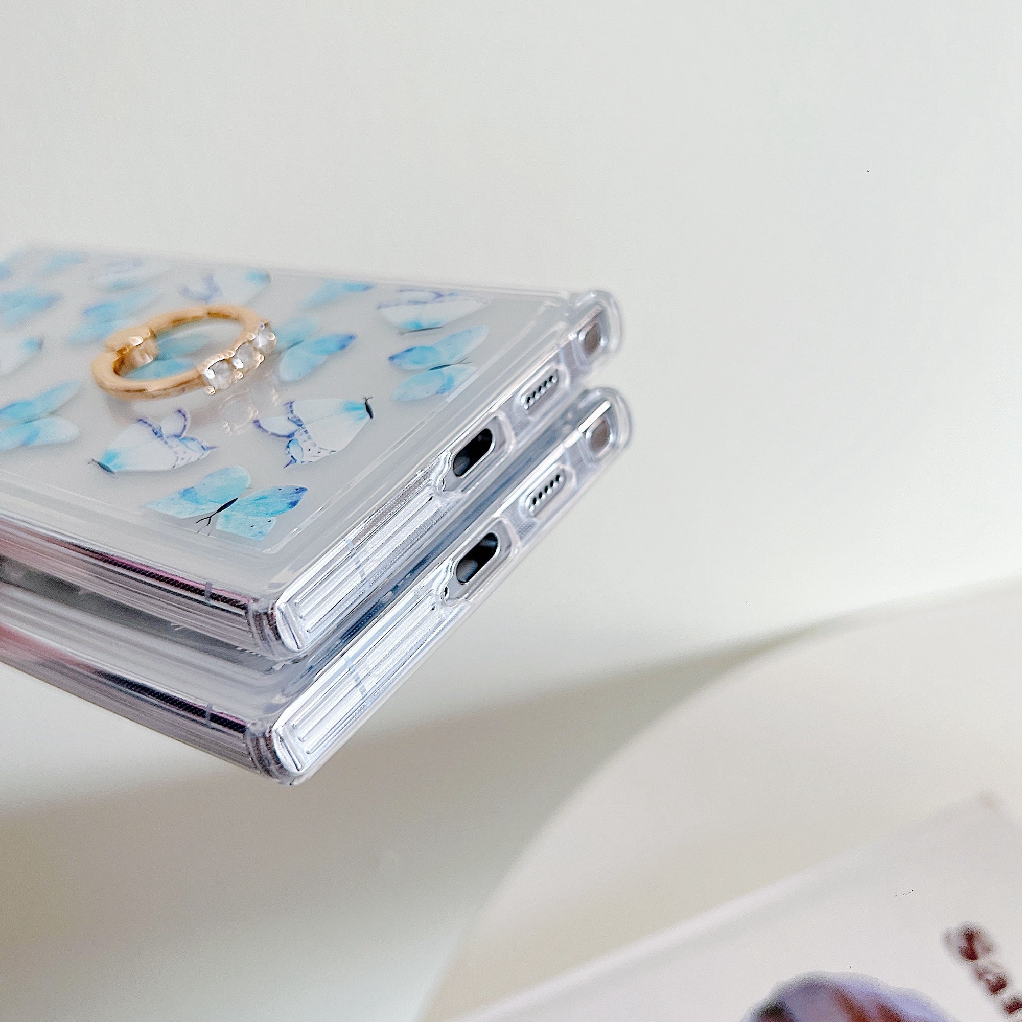 For Samsung Galaxy S24 Ultra Kickstand Case Butterfly Pattern Printing TPU Airbag Phone Cover