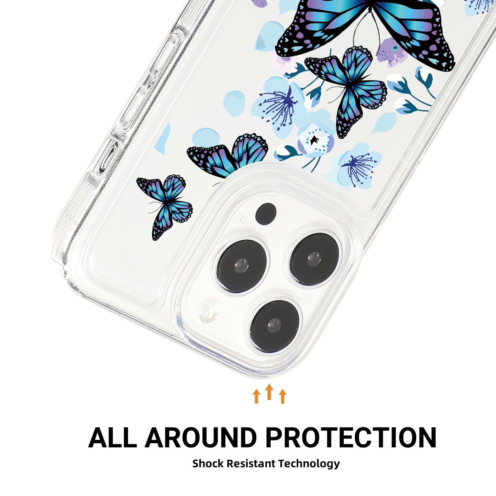 For iPhone 15 Pro Max Case Soft TPU Butterfly Pattern Printing Phone Cover