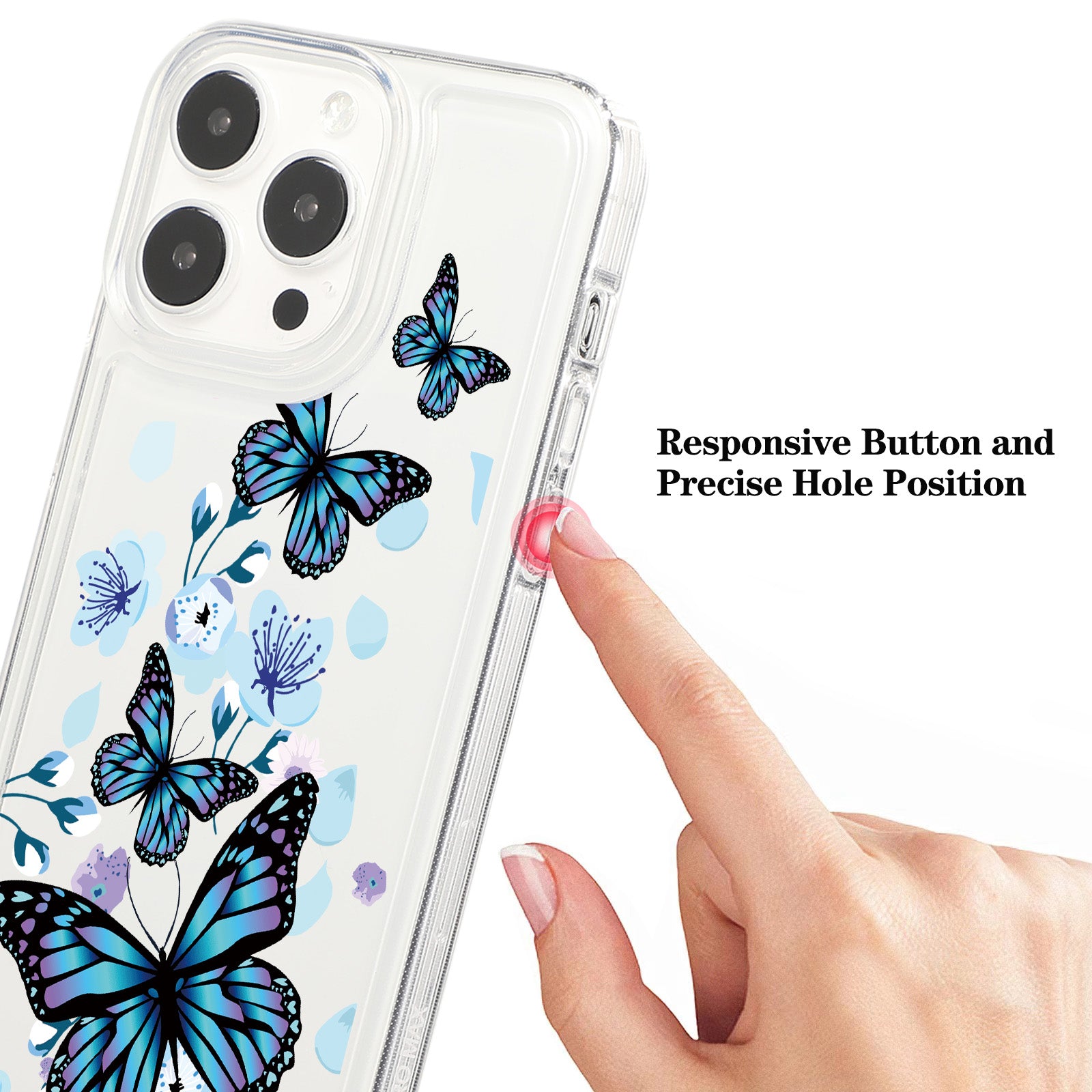 For iPhone 15 Pro Max Case Soft TPU Butterfly Pattern Printing Phone Cover