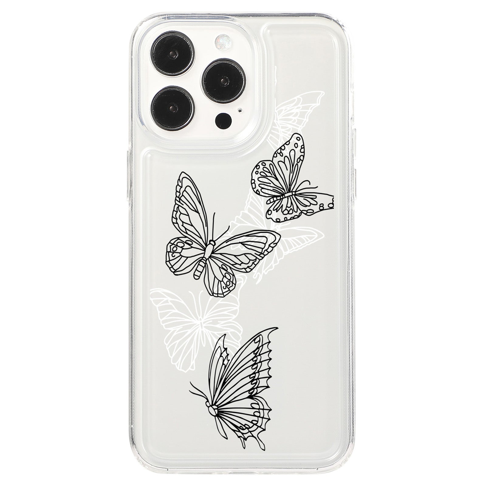 For iPhone 15 Pro Max Case Soft TPU Butterfly Pattern Printing Phone Cover