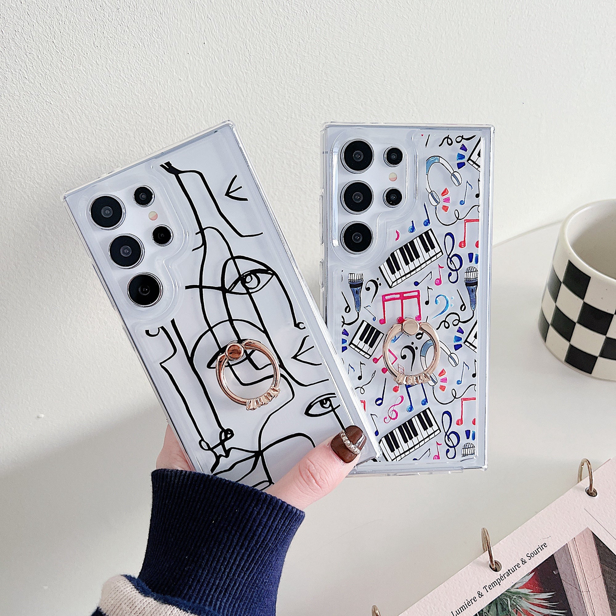 For Samsung Galaxy S24 Ultra Case Soft TPU Ring Kickstand Cell Phone Cover