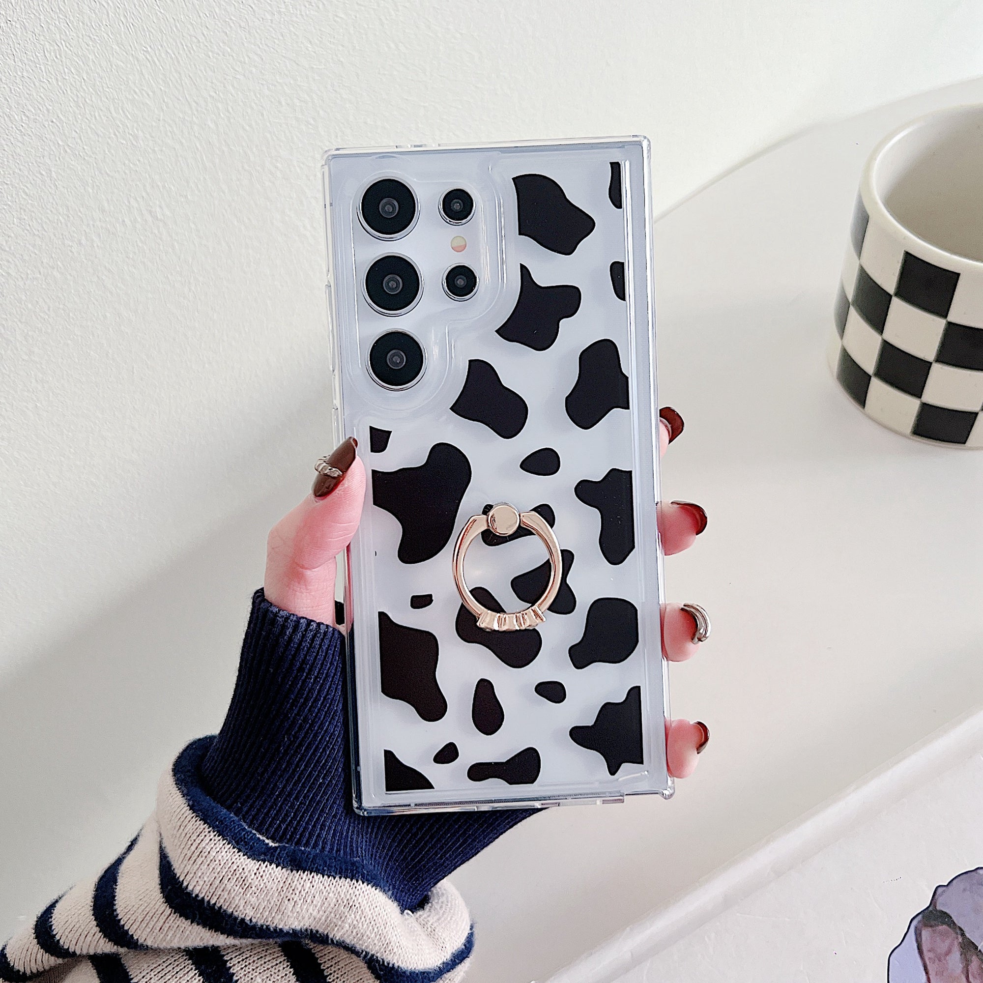 For Samsung Galaxy S24 Ultra Case Soft TPU Ring Kickstand Cell Phone Cover