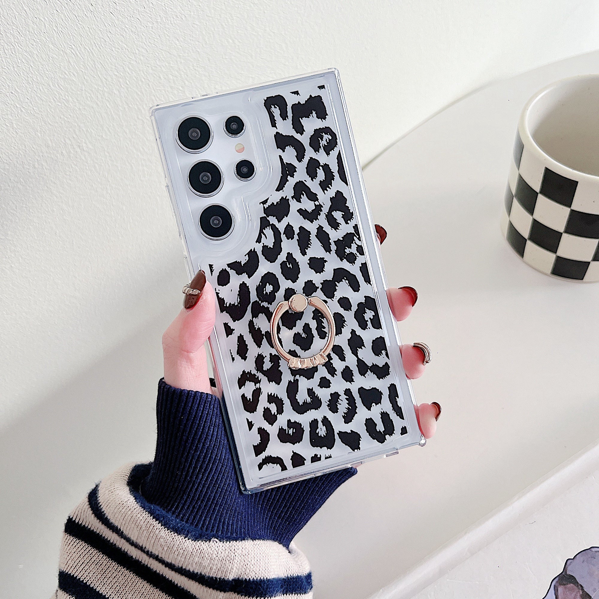 For Samsung Galaxy S24 Ultra Case Soft TPU Ring Kickstand Cell Phone Cover